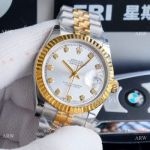 Fake Rolex Oyster Perpetual Datejust 36mm Watches 2-Tone Silver Diamond